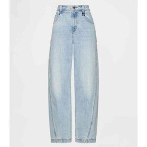 NWT gap x beis high rise barrel jeans medium wash light blue size 29 | 8